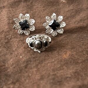 Avon Silver & Black costume jewelry